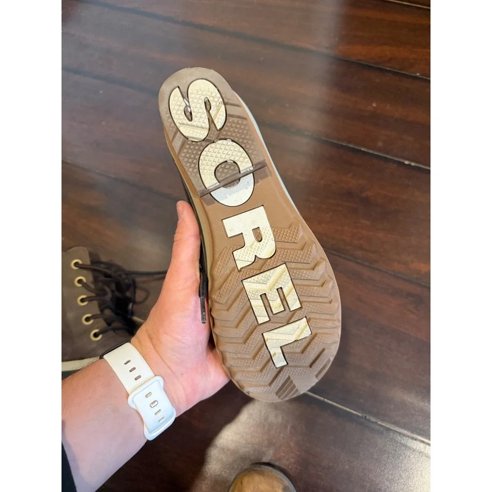 Sorel Slimpack III Lace Waterproof‎ Duck Boots Brown Black NL3810-205 Womens 9.5